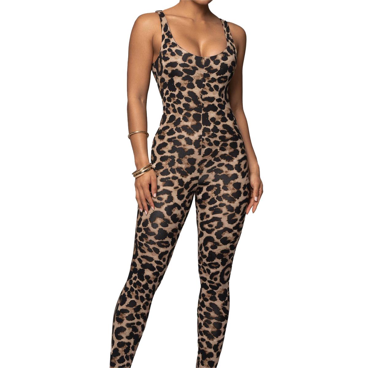 PU Faux Leather Snake Print Jumpsuit