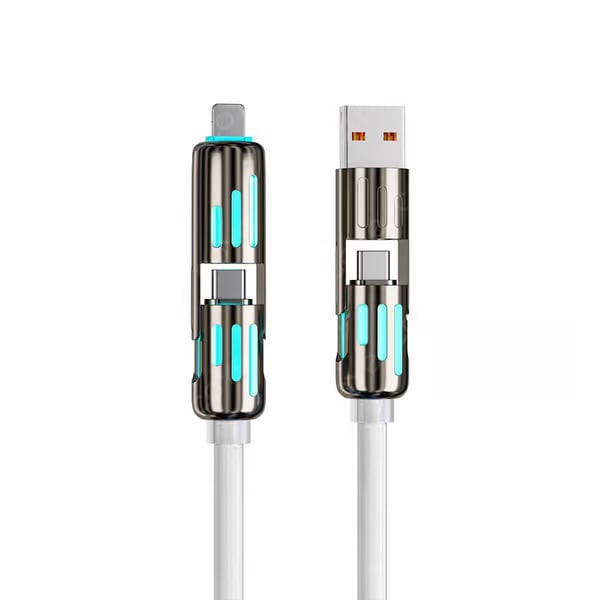 🎉اليوم الأخير - اشترِ واحدًا واحصل على الثاني مجانًا🔥 كابل شحن USB 4 في 1 (شحن سريع بحد أقصى 240 واط)