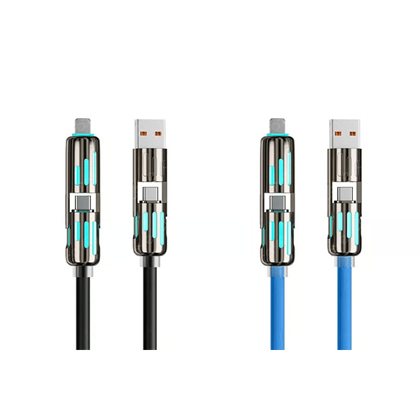 🎉اليوم الأخير - اشترِ واحدًا واحصل على الثاني مجانًا🔥 كابل شحن USB 4 في 1 (شحن سريع بحد أقصى 240 واط)