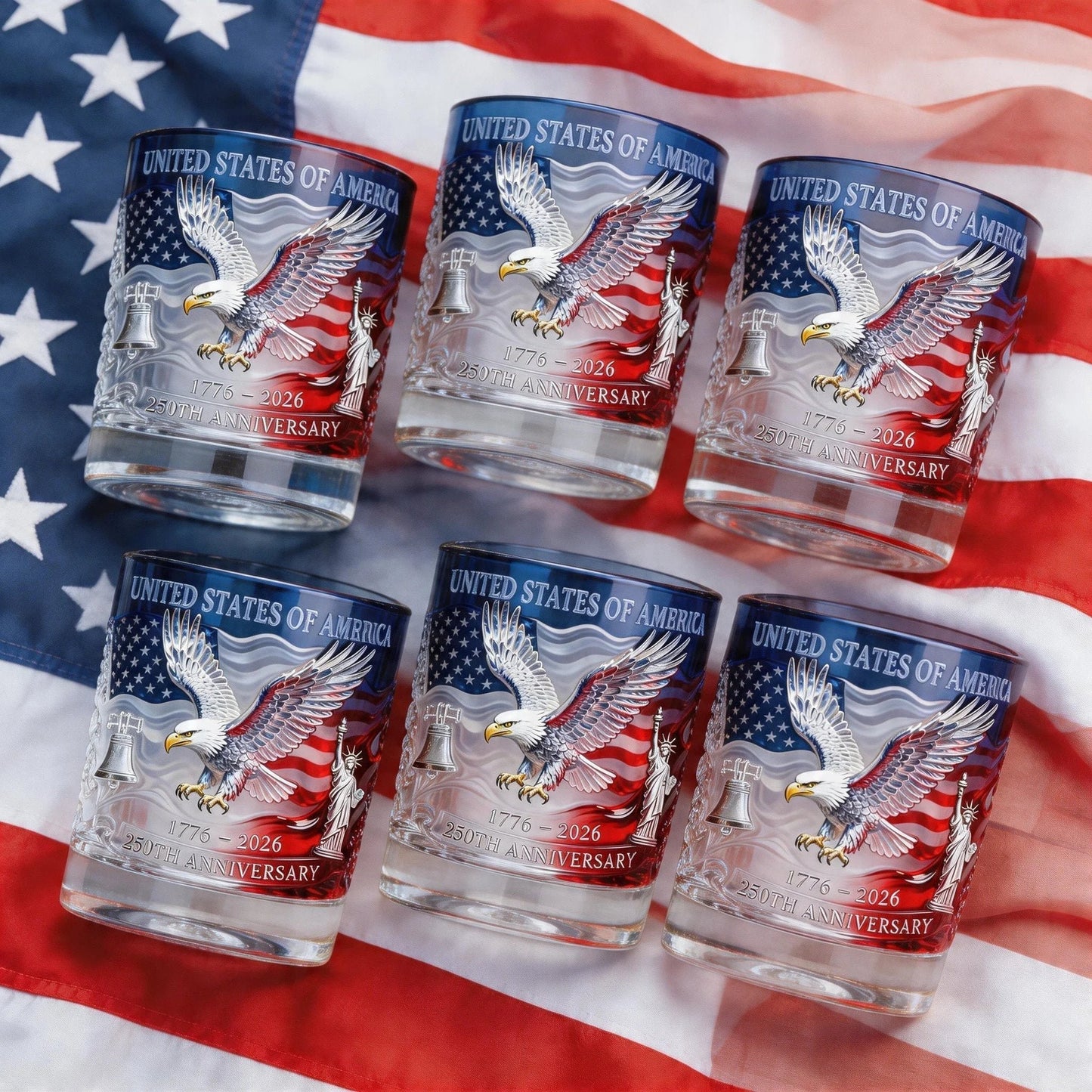 🦅Only few sets!🔥Limited Edition 2026 USA 250th Anniversary Commemorative Glass – 1776-2026 Heritage Edition