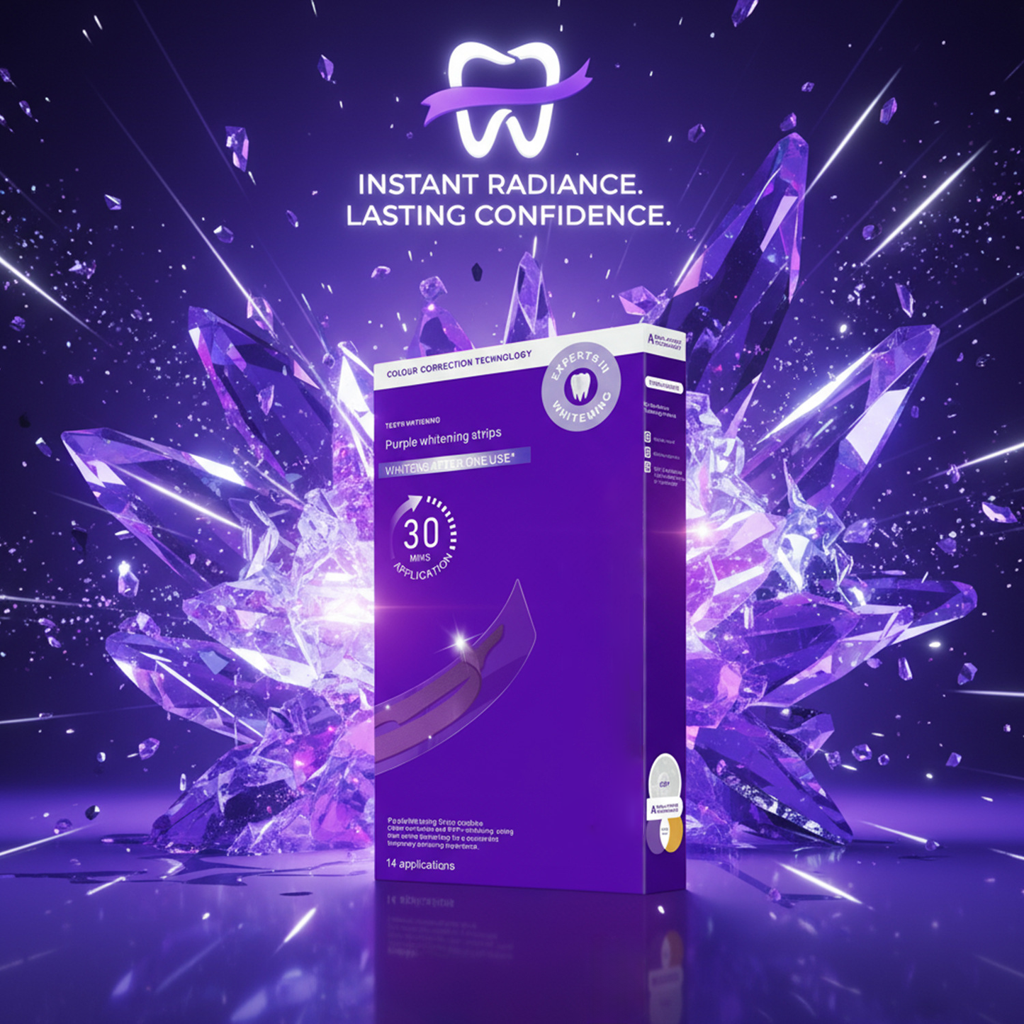 【Buy One Get One Free】Transform Your Smile Instantly-Purple Whitening Strips