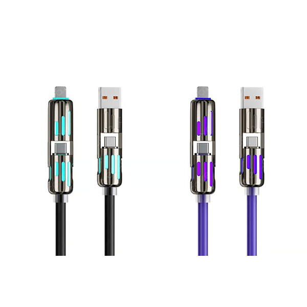 🎉اليوم الأخير - اشترِ واحدًا واحصل على الثاني مجانًا🔥 كابل شحن USB 4 في 1 (شحن سريع بحد أقصى 240 واط)