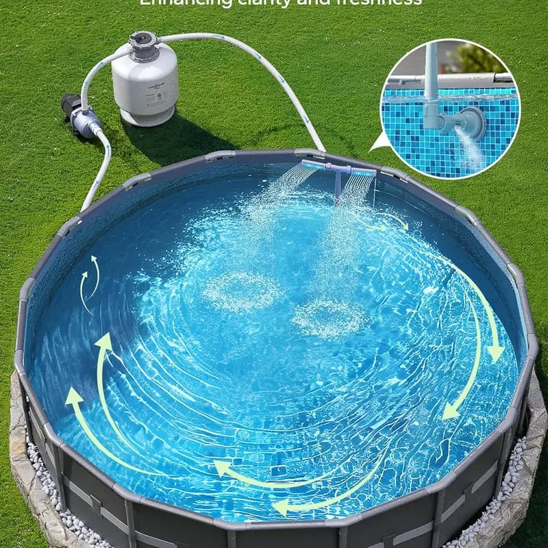💧نافورة حمام سباحة تعمل بالطاقة الشمسية مع أضواء قوس مزدوج - أضواء نافورة حمام سباحة فوق/تحت الأرض مع جهاز تحكم عن بعد