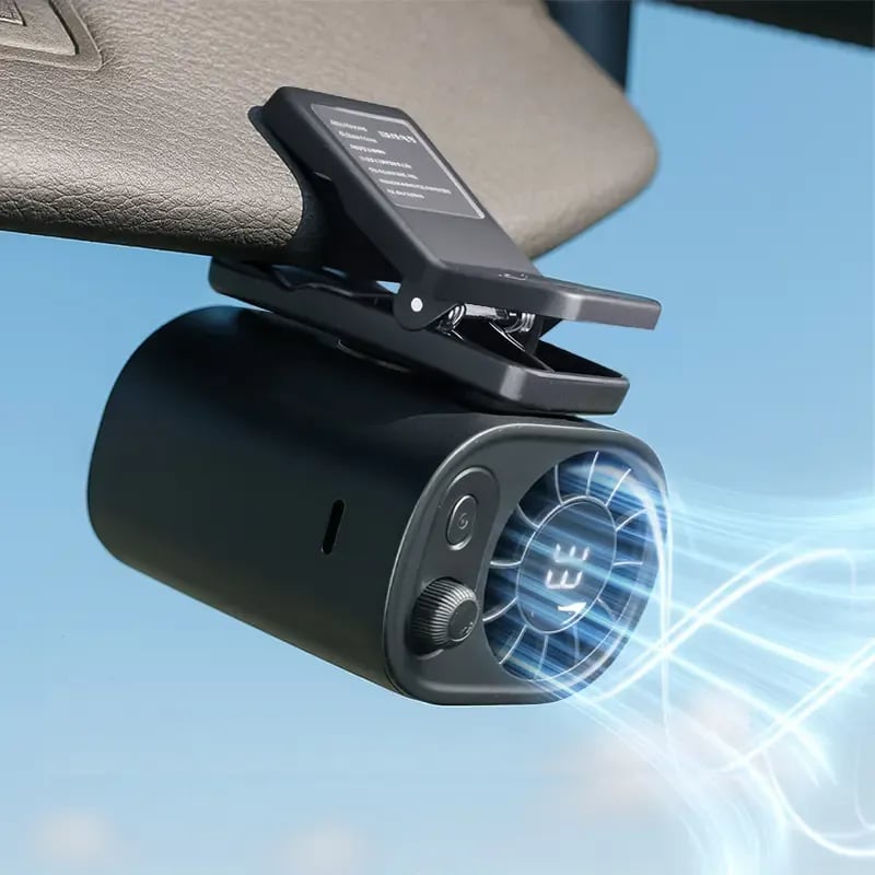 50% Off❄️🔥Car Clip On Fan with LED Display -360° Rotation