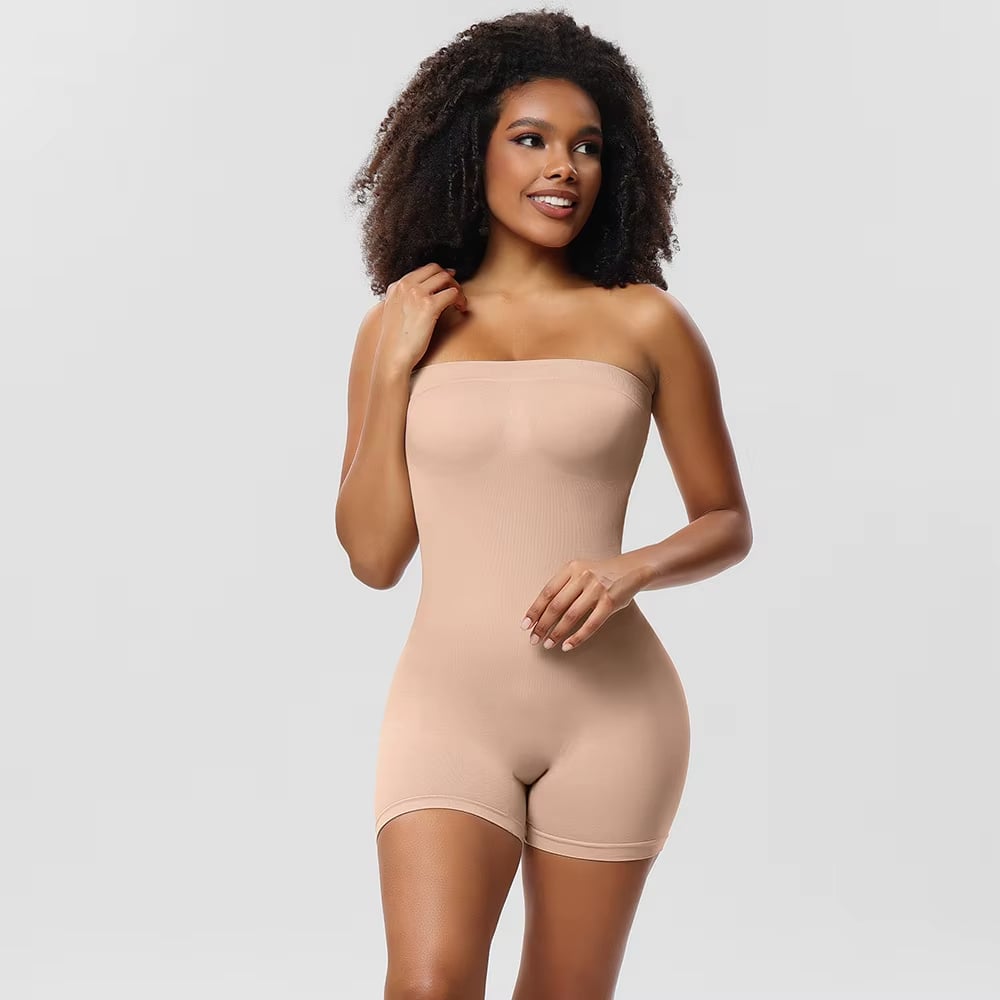 Strapless Seamless Tummy Control One-piece Body Shapewear