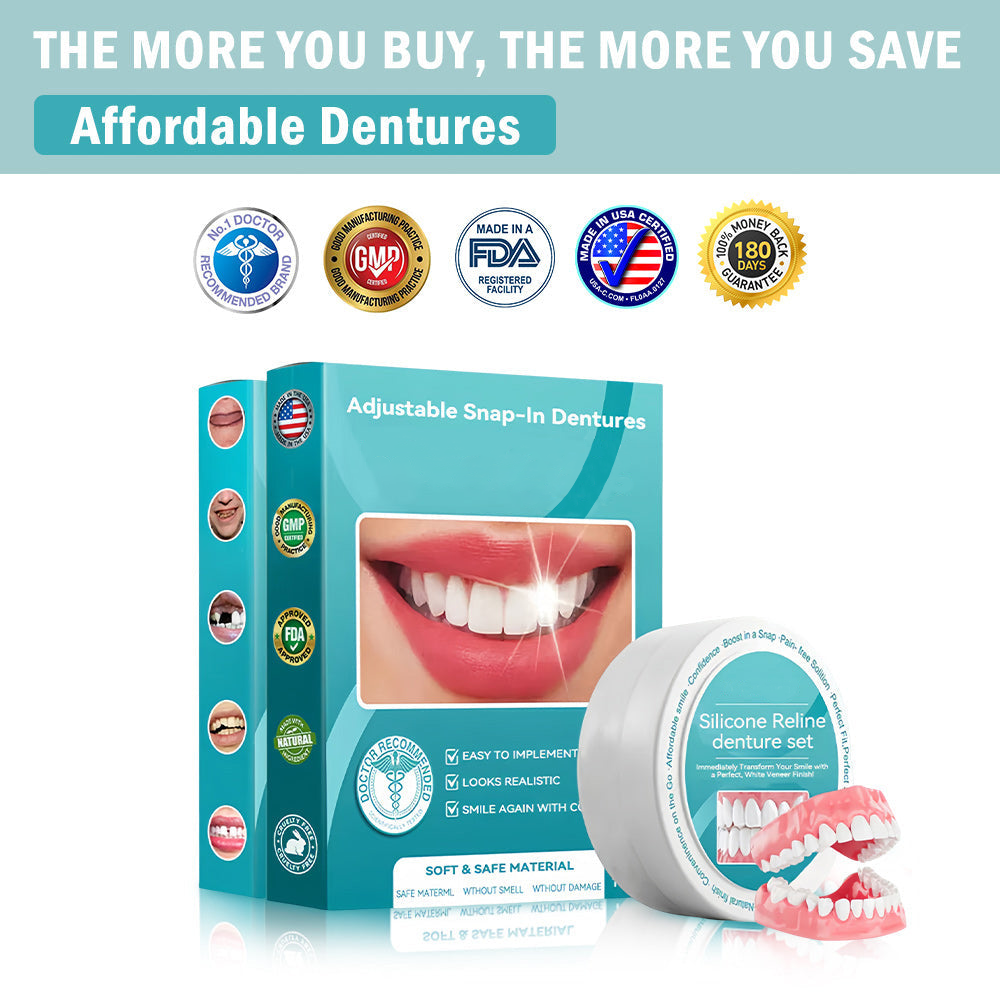 🦷 طقم أسنان سيليكوني قابل لإعادة التبطين (⏰خصم ٧٠٪ لفترة محدودة - آخر ٣٠ دقيقة ⏰)