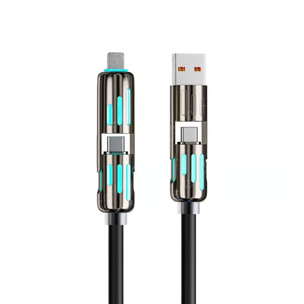 🎉اليوم الأخير - اشترِ واحدًا واحصل على الثاني مجانًا🔥 كابل شحن USB 4 في 1 (شحن سريع بحد أقصى 240 واط)