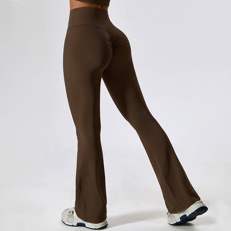 Solid Ribbed Flared Seamless Legging