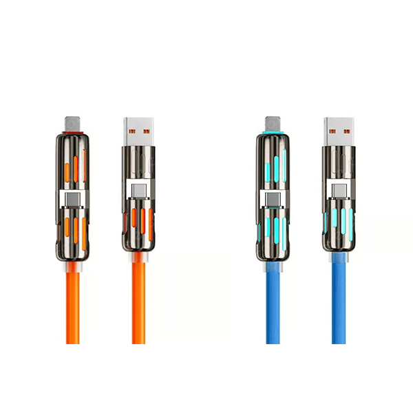 🎉اليوم الأخير - اشترِ واحدًا واحصل على الثاني مجانًا🔥 كابل شحن USB 4 في 1 (شحن سريع بحد أقصى 240 واط)