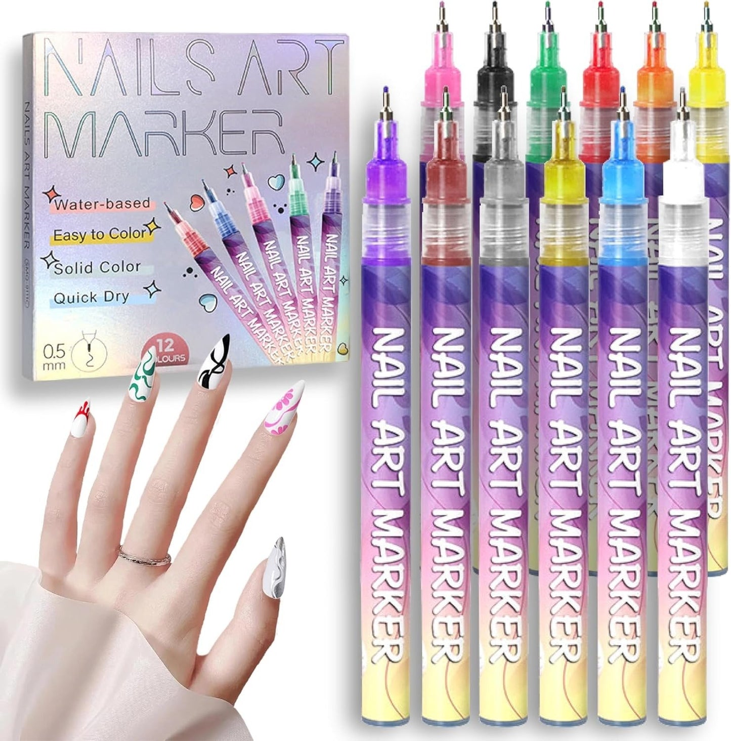 🔥Buy 2 Get 1 Free🎨12 Colors Nail Art Pens Set