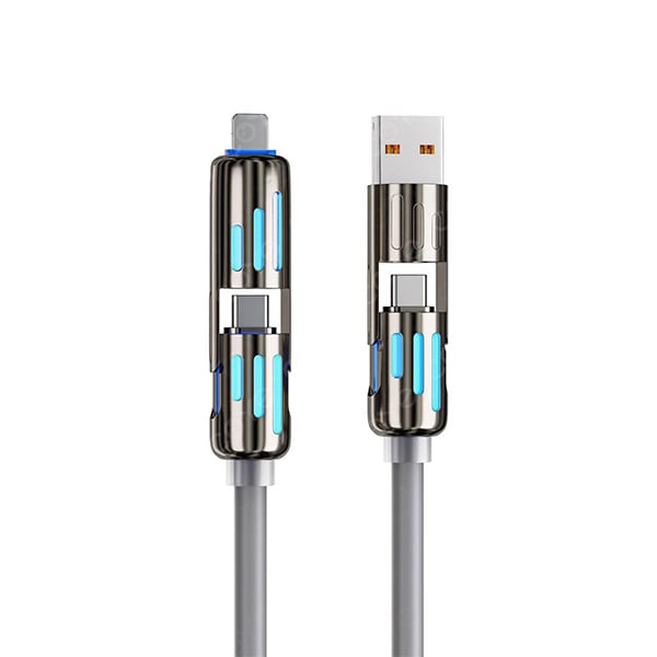🎉اليوم الأخير - اشترِ واحدًا واحصل على الثاني مجانًا🔥 كابل شحن USB 4 في 1 (شحن سريع بحد أقصى 240 واط)