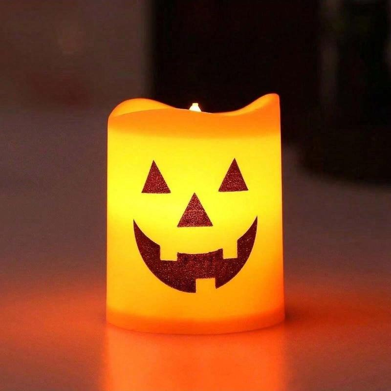 🎃🔥مجموعة صرخة الهالوين: مصباح شبح + شمعدان رعب