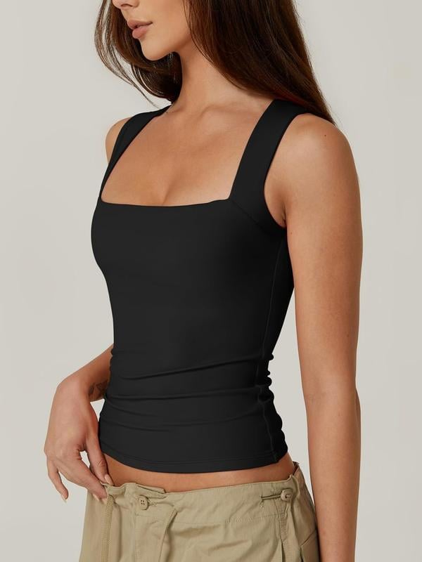 🏆Flash Sale⚡ 50K+ SOLD!💥Women's Square Neck Sleeveless Double-Layer Tank Tops