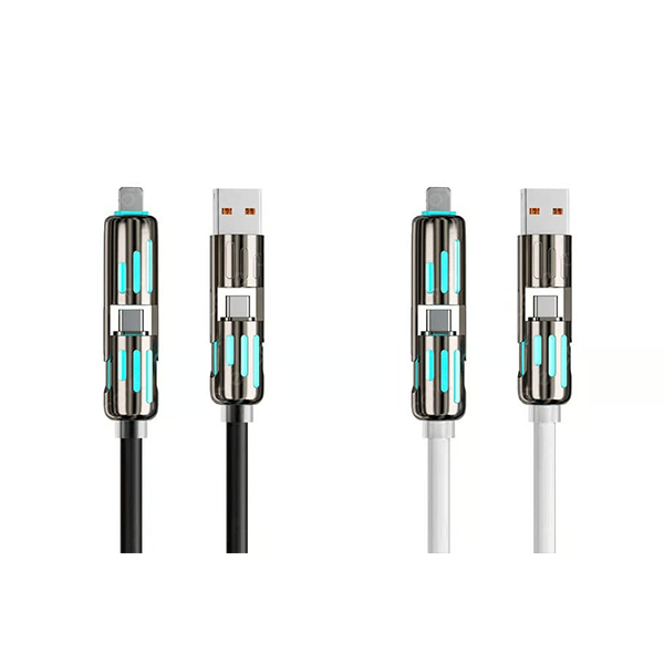 🎉اليوم الأخير - اشترِ واحدًا واحصل على الثاني مجانًا🔥 كابل شحن USB 4 في 1 (شحن سريع بحد أقصى 240 واط)