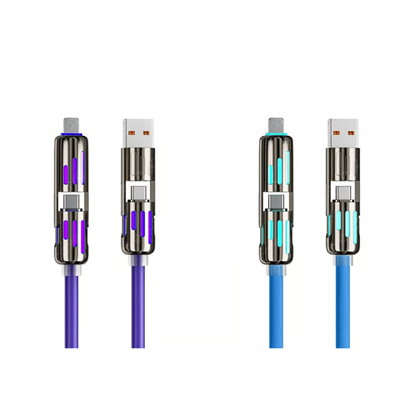 🎉اليوم الأخير - اشترِ واحدًا واحصل على الثاني مجانًا🔥 كابل شحن USB 4 في 1 (شحن سريع بحد أقصى 240 واط)