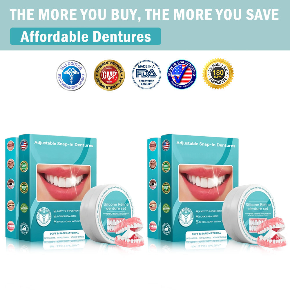🦷 طقم أسنان سيليكوني قابل لإعادة التبطين (⏰خصم ٧٠٪ لفترة محدودة - آخر ٣٠ دقيقة ⏰)