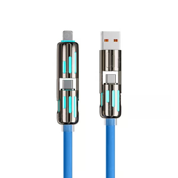 🎉اليوم الأخير - اشترِ واحدًا واحصل على الثاني مجانًا🔥 كابل شحن USB 4 في 1 (شحن سريع بحد أقصى 240 واط)