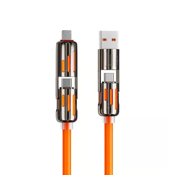 🎉اليوم الأخير - اشترِ واحدًا واحصل على الثاني مجانًا🔥 كابل شحن USB 4 في 1 (شحن سريع بحد أقصى 240 واط)