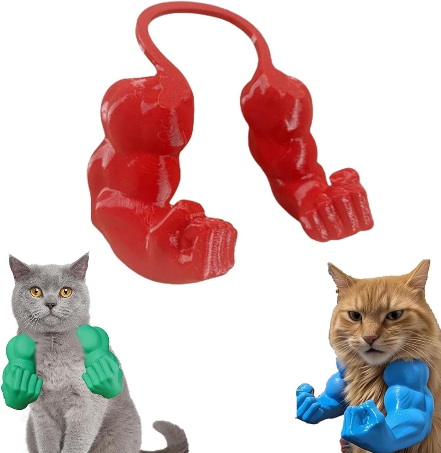Creative Cat Muscle Arms – Funny 3D Printed Hanging Muscle Arm Costume for Cats, Cat Neck Prop for Halloween, Cosplay, Party or Photos, Pet Decoration Accessory (Green* 2)