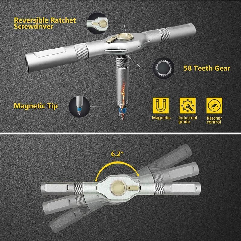 ✨24 in 1 Magnetic Compact and Portable Ratchet Screwdriver Set
