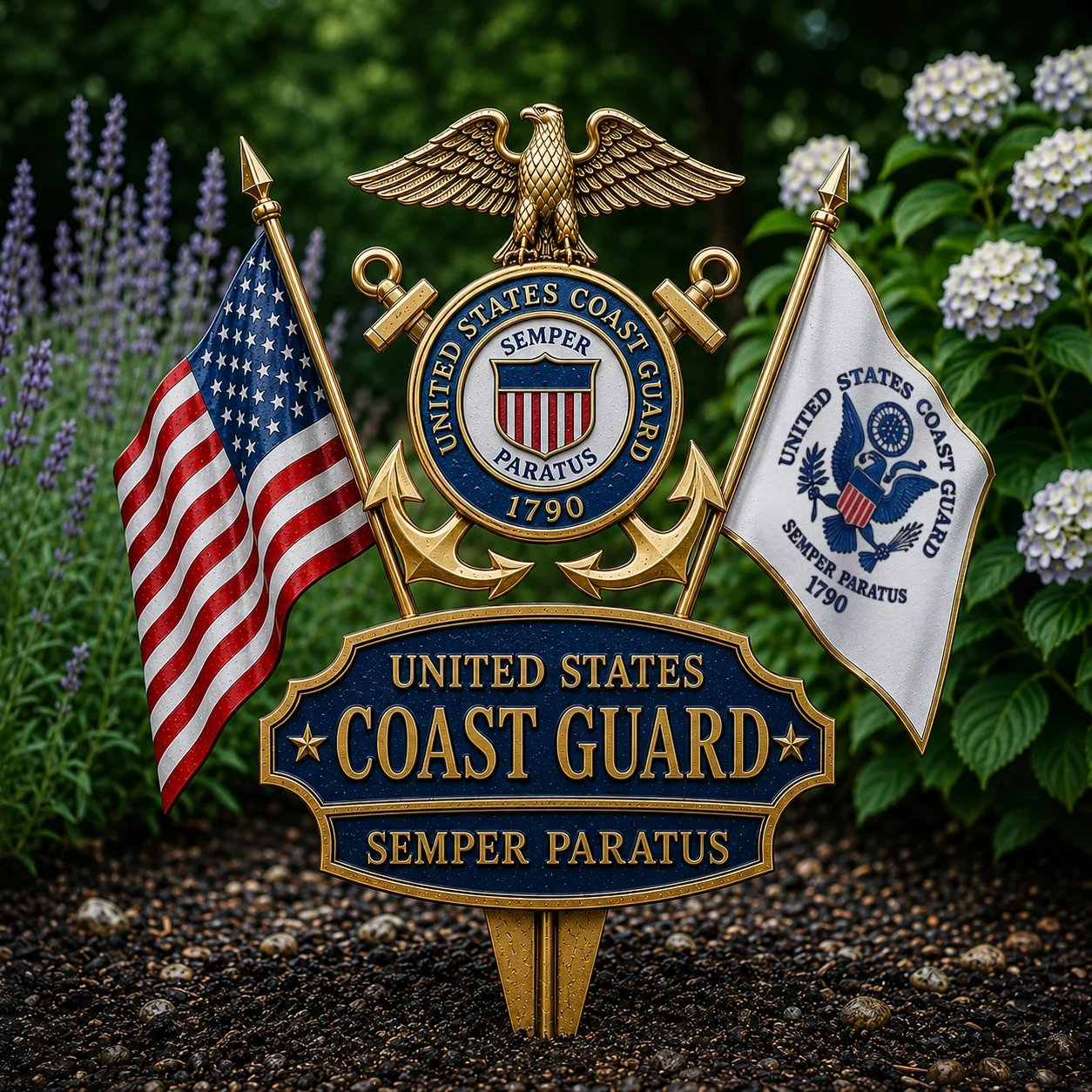 šļøUS Military Branch Tribute Garden Stake Collection