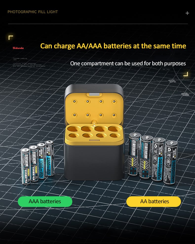 🏆عرض خاص⚡ بيع أكثر من ٥٠ ألف قطعة! بطاريات ليثيوم AA/AAA قابلة للشحن مع شاحن 💥🎁 🔋
