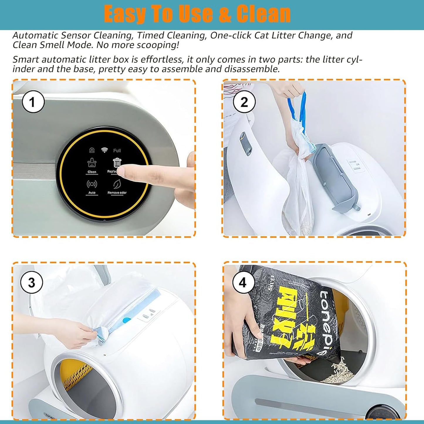 💥Flash Sale😸Self Cleaning Automatic Cat Litter Box