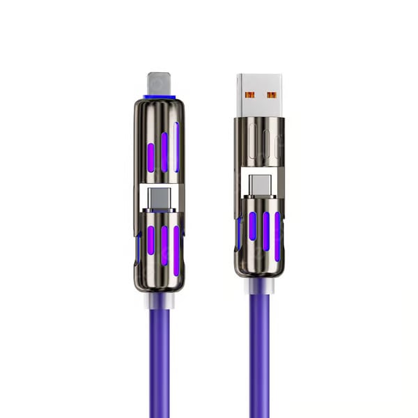 🎉اليوم الأخير - اشترِ واحدًا واحصل على الثاني مجانًا🔥 كابل شحن USB 4 في 1 (شحن سريع بحد أقصى 240 واط)