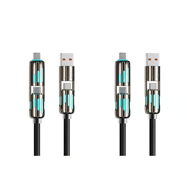 🎉اليوم الأخير - اشترِ واحدًا واحصل على الثاني مجانًا🔥 كابل شحن USB 4 في 1 (شحن سريع بحد أقصى 240 واط)
