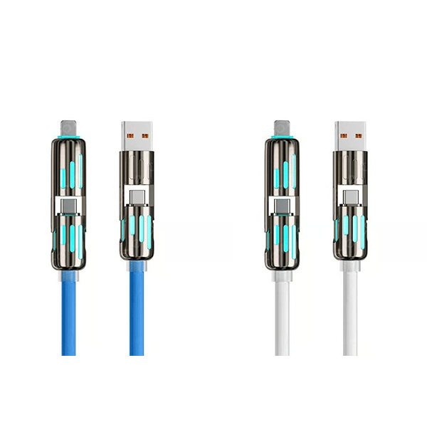 🎉اليوم الأخير - اشترِ واحدًا واحصل على الثاني مجانًا🔥 كابل شحن USB 4 في 1 (شحن سريع بحد أقصى 240 واط)