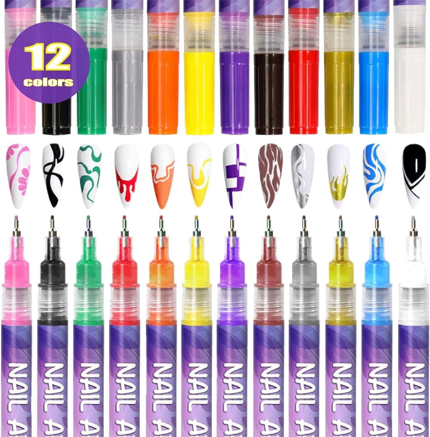 🔥Buy 2 Get 1 Free🎨12 Colors Nail Art Pens Set