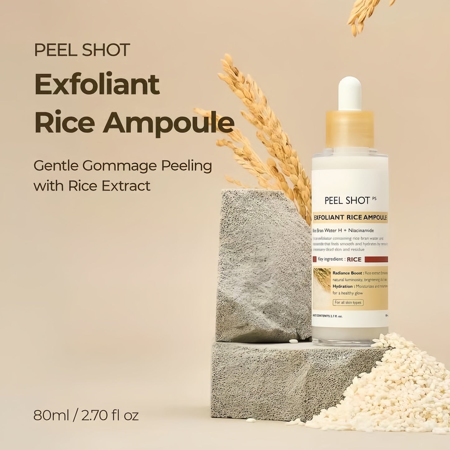 Peel Shot Glow Rice Ampoule Duo - Serums for Brightening, Exfoliating, and Moisturizing🌾