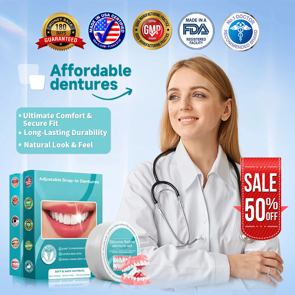 🦷 طقم أسنان سيليكوني قابل لإعادة التبطين (⏰خصم ٧٠٪ لفترة محدودة - آخر ٣٠ دقيقة ⏰)