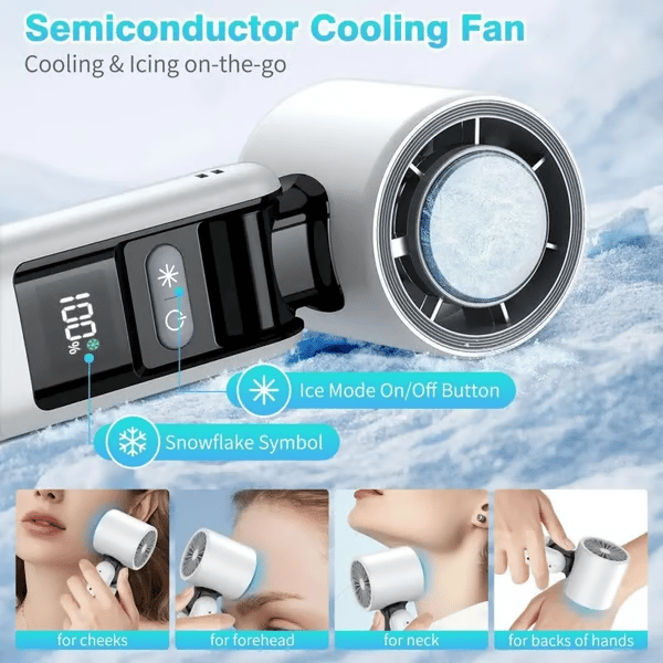 🔥Summer Hot Sale- 🧊Multifunction Portable Handheld Turbo Ice-Cooling Fan