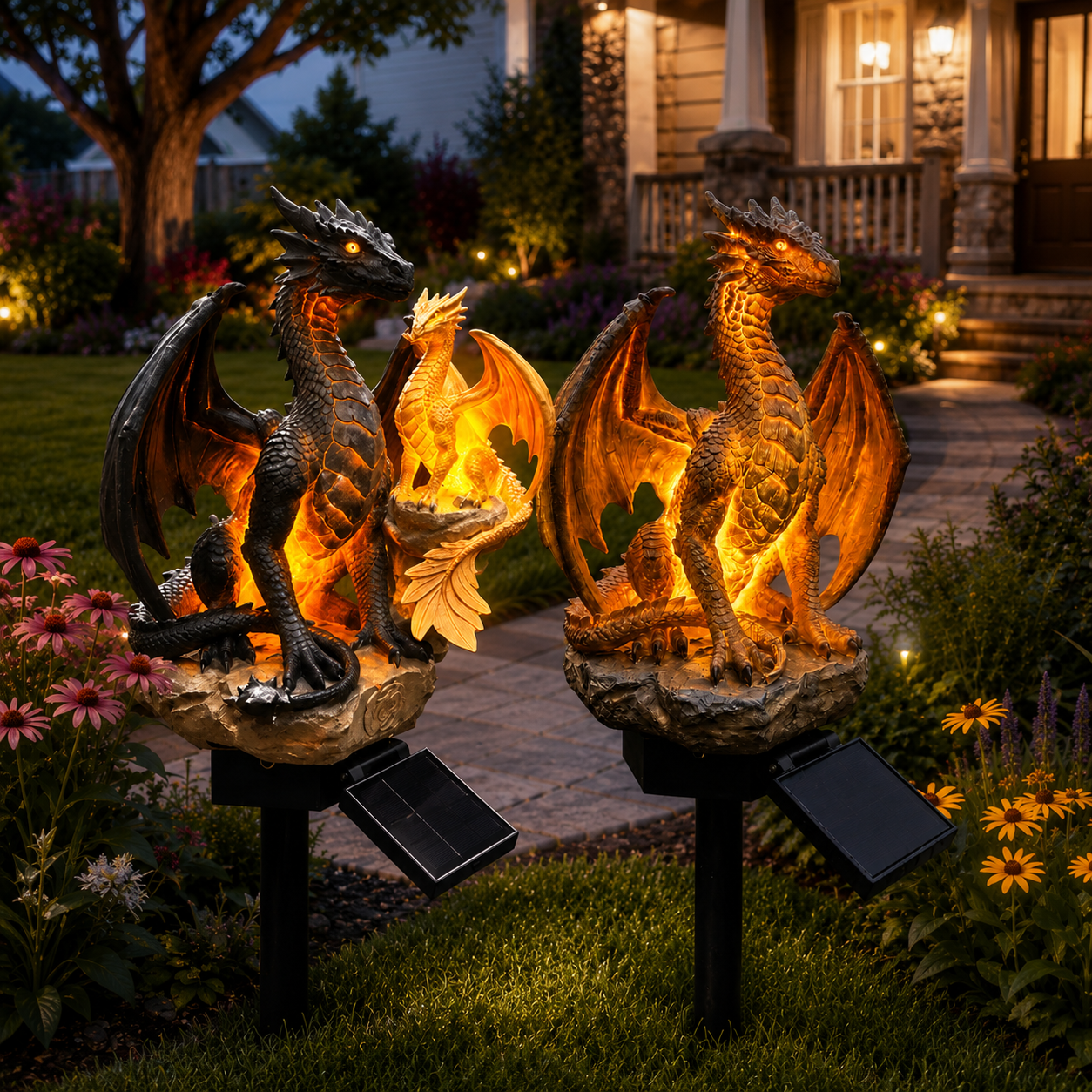 🔥 Limited 50% OFF Today!⚡Solar Dragon Garden Light 🔥– 🎁Magical Outdoor Dragon Statue Decor⭐
