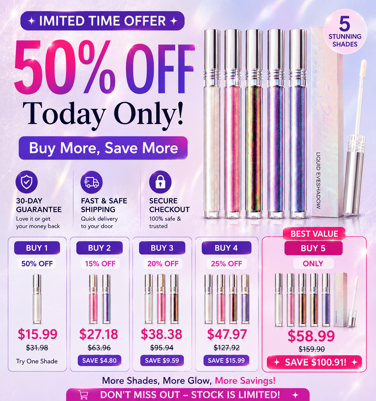 🔥Last Day 50% OFF🌈Multi-Chrome Liquid Glitter Eyeshadow ⭐Eyeshadow🌊Fangshui✨Multi-Chrome🔥