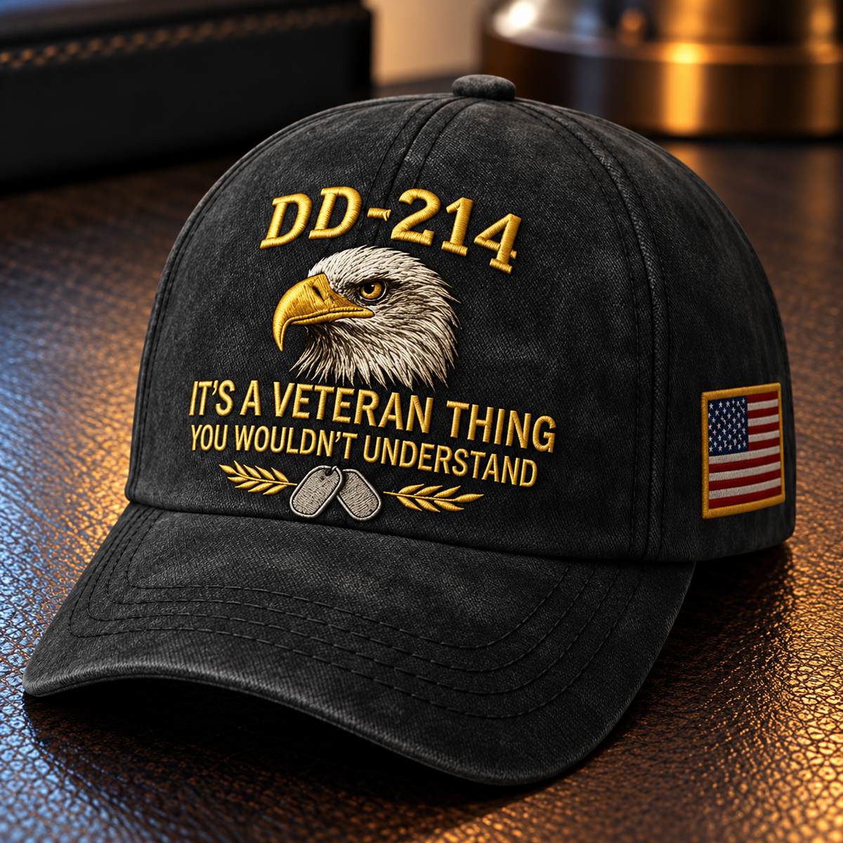 100% Handmade DD-214 Veteran Honor Embroidered Cap(𝐂𝐡𝐚𝐝 𝐒𝐦𝐢𝐭𝐡 𝐇𝐚𝐧𝐝𝐦𝐚𝐝𝐞®)