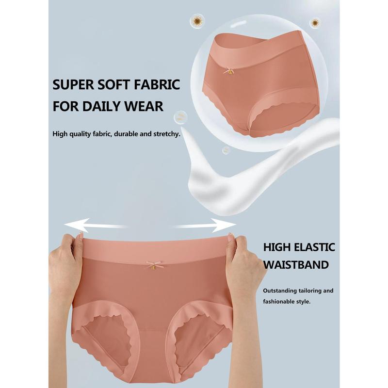🔥Buy 2 Get 1 Free🎁Silky High-Waist Seamless Briefs With Scalloped Edges (6 pack)