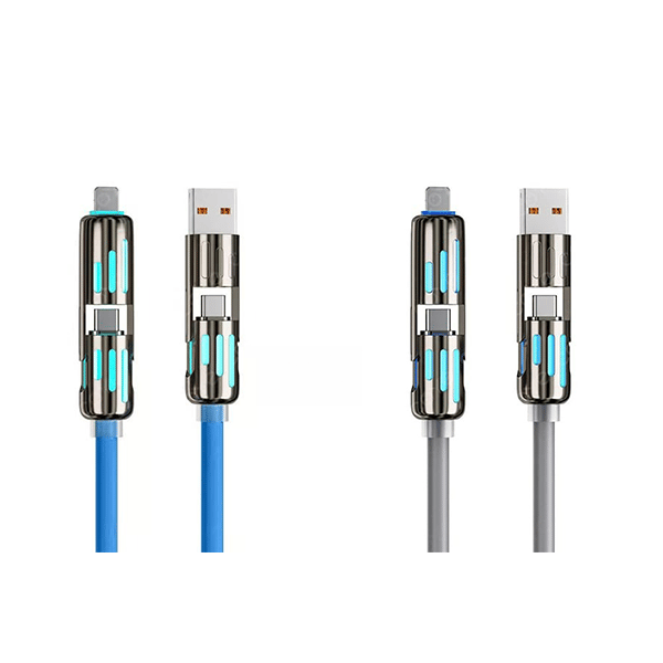 🎉اليوم الأخير - اشترِ واحدًا واحصل على الثاني مجانًا🔥 كابل شحن USB 4 في 1 (شحن سريع بحد أقصى 240 واط)