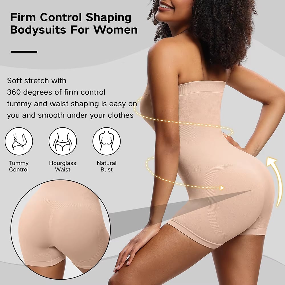 Strapless Seamless Tummy Control One-piece Body Shapewear