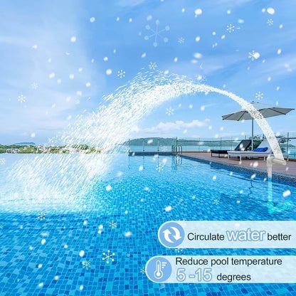 💧نافورة حمام سباحة تعمل بالطاقة الشمسية مع أضواء قوس مزدوج - أضواء نافورة حمام سباحة فوق/تحت الأرض مع جهاز تحكم عن بعد