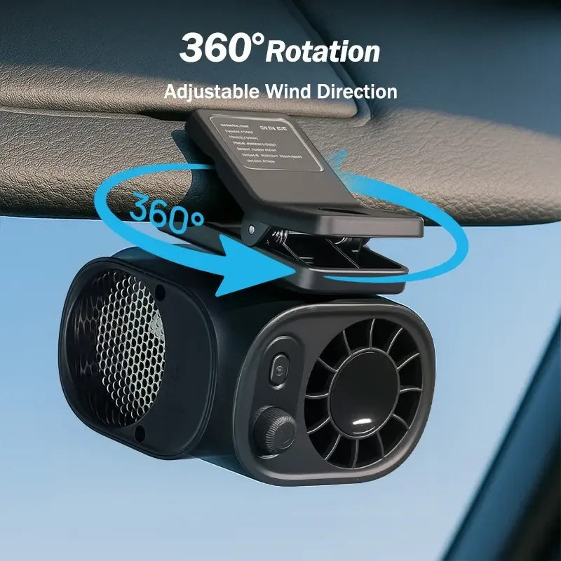 خصم 50%❄️🔥مروحة سيارة قابلة للتثبيت مع شاشة LED - دوران 360 درجة