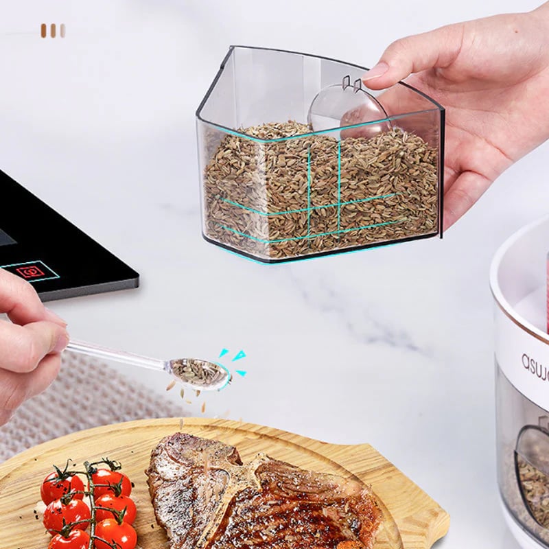 ⏳عرض خاص لفترة محدودة⌛ منظم توابل مزدوج الطبقات يدور 360 درجة