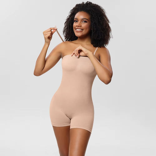 Strapless Seamless Tummy Control One-piece Body Shapewear