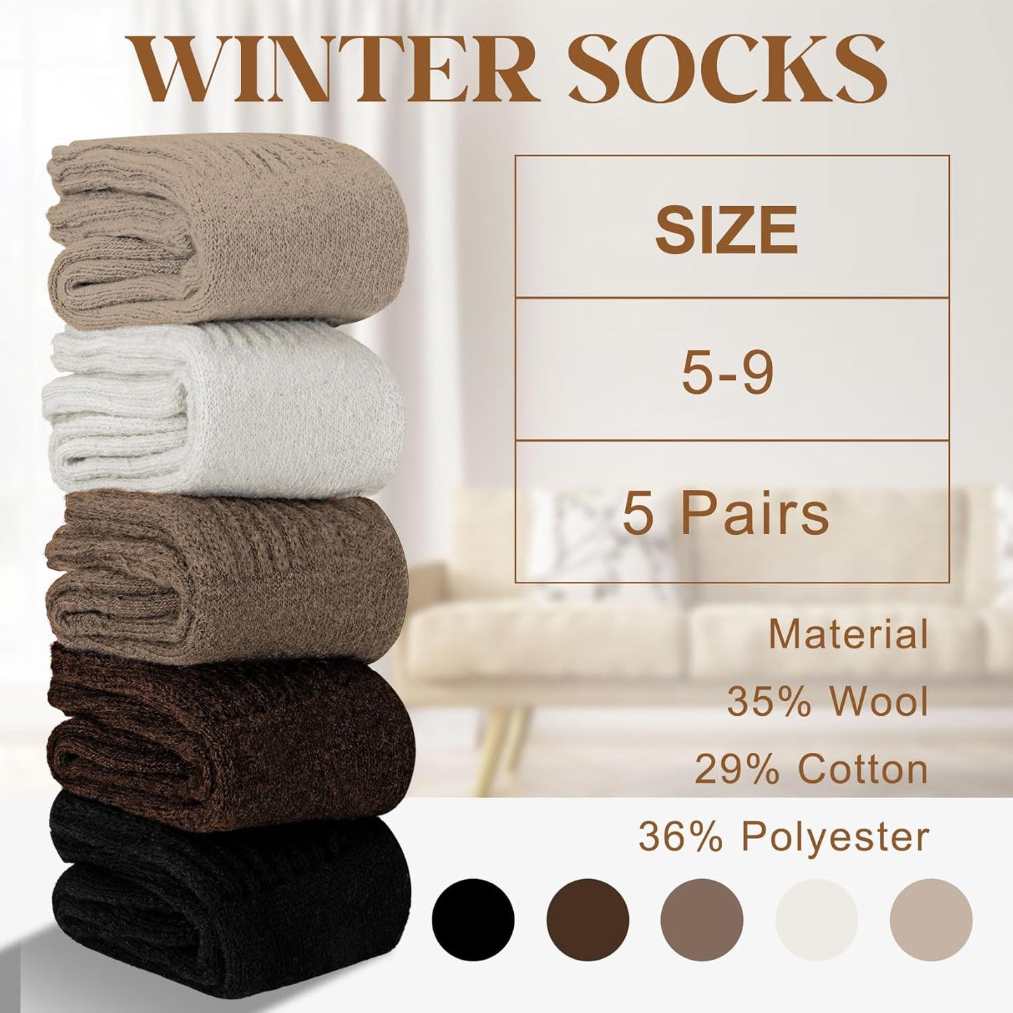 🏆 Buy 3 Get 2 Free - Women's Solid Mid-calf Socks