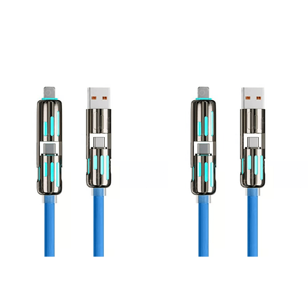 🎉اليوم الأخير - اشترِ واحدًا واحصل على الثاني مجانًا🔥 كابل شحن USB 4 في 1 (شحن سريع بحد أقصى 240 واط)