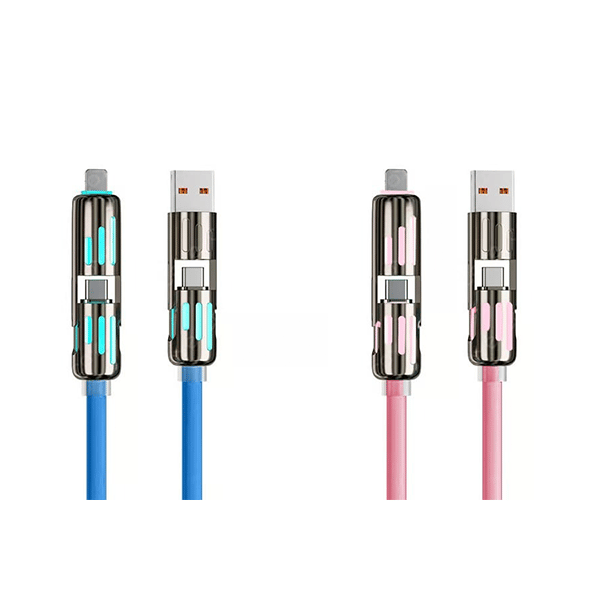 🎉اليوم الأخير - اشترِ واحدًا واحصل على الثاني مجانًا🔥 كابل شحن USB 4 في 1 (شحن سريع بحد أقصى 240 واط)