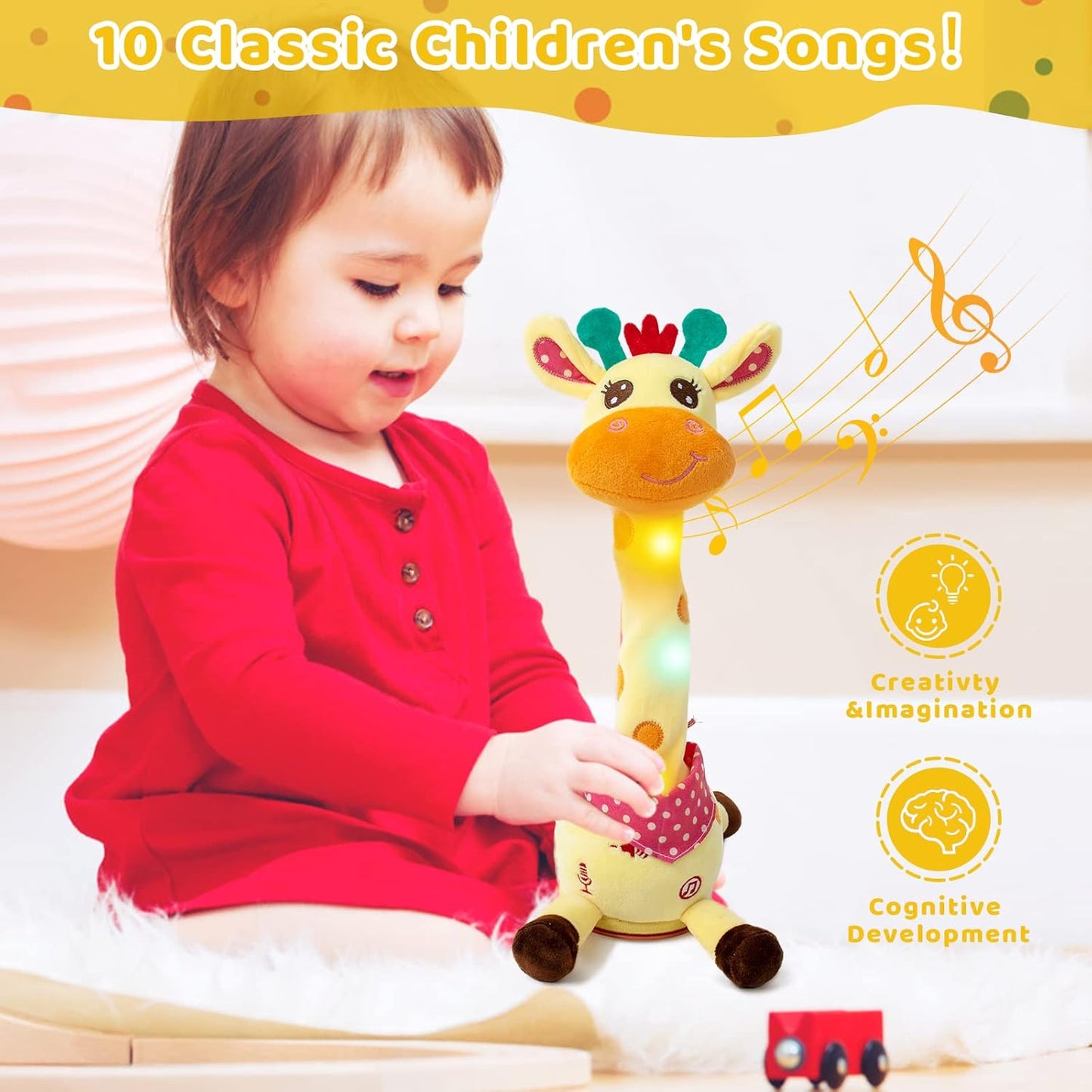 🎉 Best-Selling Musical Giraffe Toy – Sings, Dances & Repeats What You Say! 🦒🎵🗣️