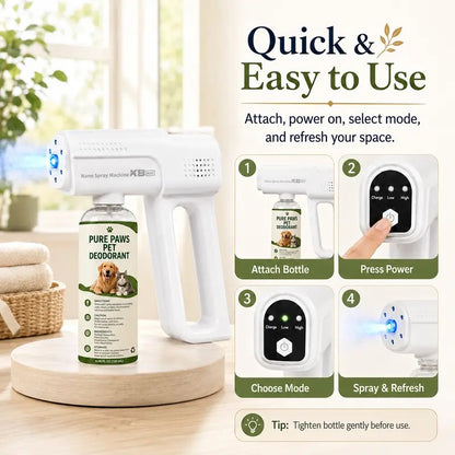 Blue Light Anti-Mite Probiotic Odor Eliminator Spray Gun Kit with 4 Refills