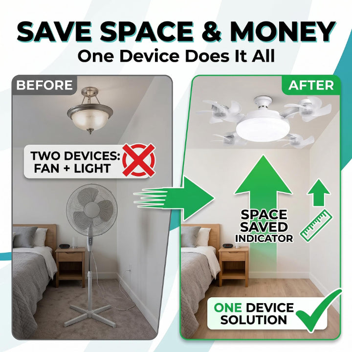 ⏰Limited Time Summer Sale 🔥-2026 Upgraded E27 Screw-In Ceiling Fan with LED Light | No Wiring Required